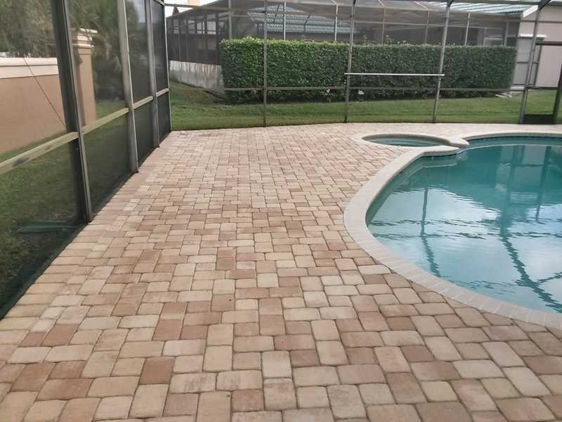 Beautifully Cleaned Paver Pool Deck