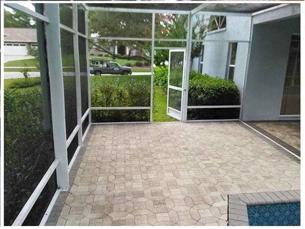 clean brick in patio