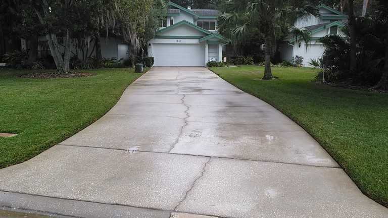 Driveway after pressure washing in Oldsmar